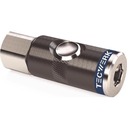 Druckknopf-Sicherheitskupplung DN 7,4,IG AluNBR Gew.G 3/8 Zoll 15,39mm TECWERK