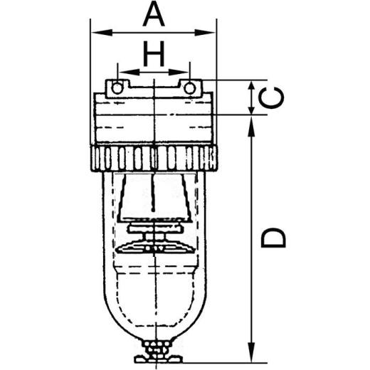 Filter Stand.Gew.mm 24,66 G 3/4 Zoll BG III 4000l/min RIEGLER