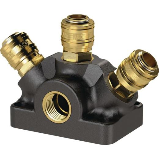 Endverteilerdose Gew.G 3/4 Zoll/26,44mm IG,3 Kupplungen DN 7,2 TECWERK