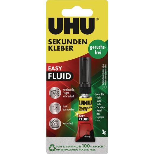 Sekundenkleber EASY-FLUID geruchsfrei 3g farblos Tube UHU | 10 Stück