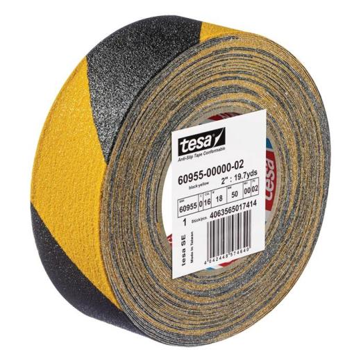 Antirutschklebeband extrem flex.60955 schwarz/gelb L.18 m,B.50mm TESA