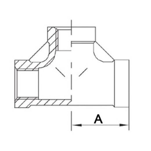 Gewindefitting T-Stück 90Grad IG NPS 3/4 Zoll | 10 Stück