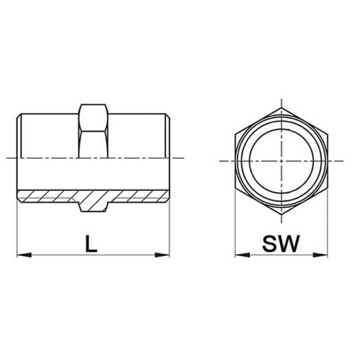 Doppelnippel NPS=3/4 Zoll 6-kant L 39mm SPRINGER | 10 Stück