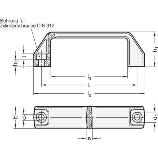 Bügelgriff GN 528 l1 179 ±1mm d1 8,5mm GANTER | 10 Stück