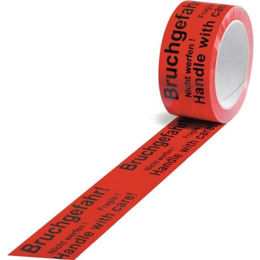 Warnklebeband PP Bruchgefahr L.66 m,B.50mm rot Rl.TRANSPAK | 36 Stück