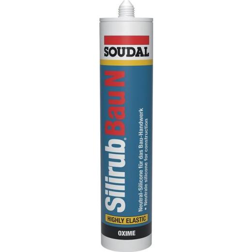 Silikondichtstoff Silirub Bau N weiß 300 ml Kartusche SOUDAL | 15 Stück