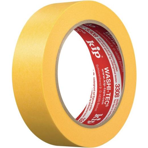 Abdeckband 3308 WASHI-TEC®Premium Plus Goldkrepp® glatt gelb L.50m B.36mm Rl.KIP | 6 Stück
