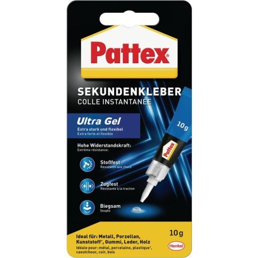 Sekundenkleber Ultra Gel 10g farblos Tube PATTEX | 12 Stück