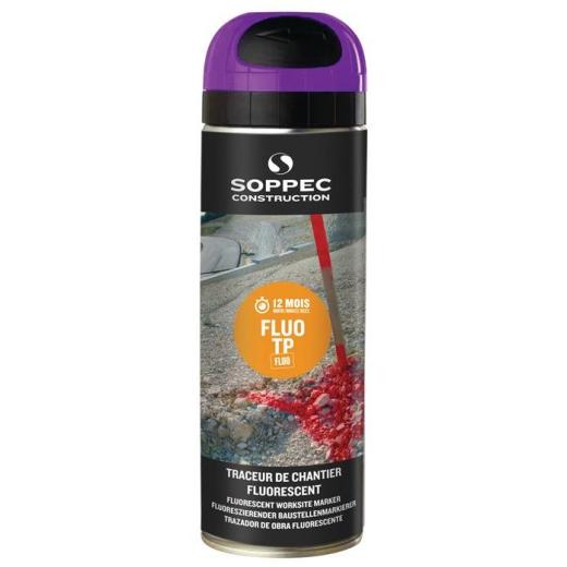 Baustellenmarkierspray FLUO TP neonviolett 500ml Spraydose SOPPEC | 12 Stück