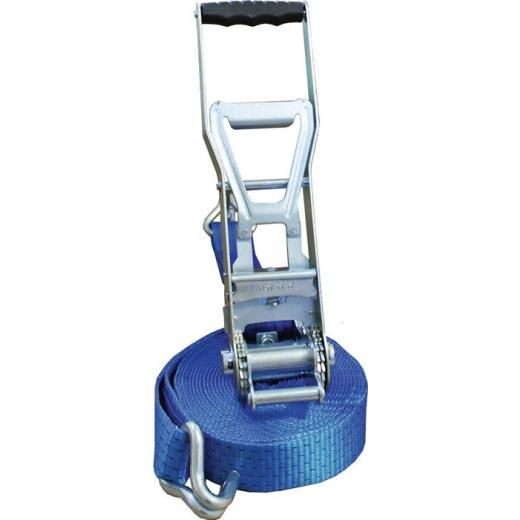 Zurrgurt DIN EN 12195-2 L.10m B.50mm m.Langhebelr.+Spitzh.LC U 5000 daN TECWERK