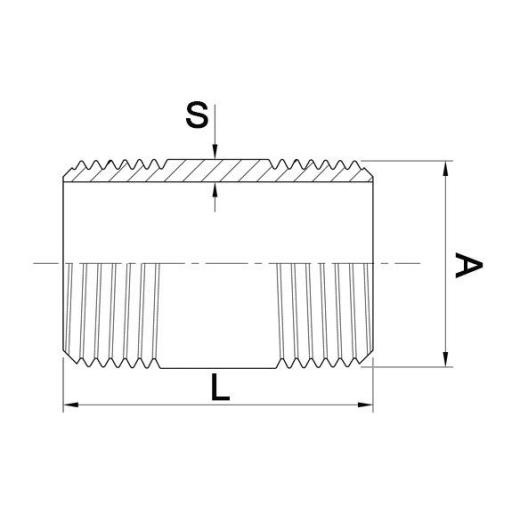 Rohrdoppelnippel EN 10226-1 NPS 2 Zoll 100mm SPRINGER | 5 Stück