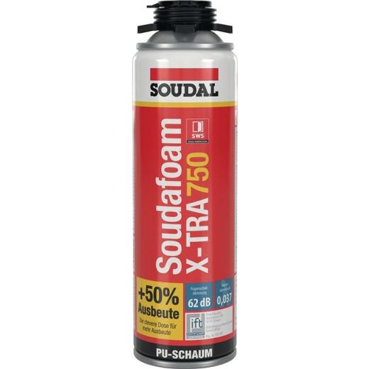 1K-Pistolenschaum SOUDAFOAM X-TRA 750 500 ml B2 grau o.Einw.-Handsch.Dose SOUDAL | 12 Stück