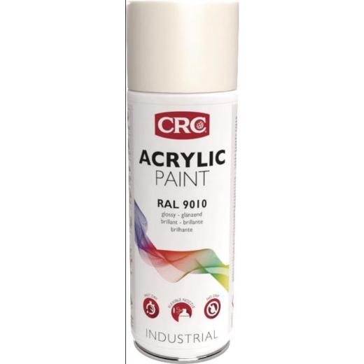 Farbschutzlackspray ACRYLIC PAINT reinweiss glänzend RAL9010 400ml Spraydose CRC | 6 Stück