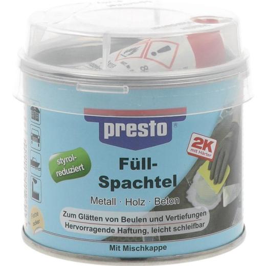 2K-Füllspachtel ocker,Härter rot 250g Dose PRESTO | 6 Stück