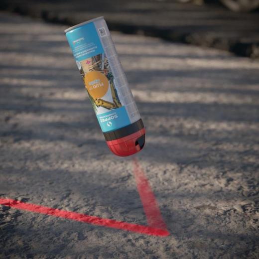 Baustellenmarkierspray Fluo TP Hydro neonrot 500ml Spraydose SOPPEC | 12 Stück