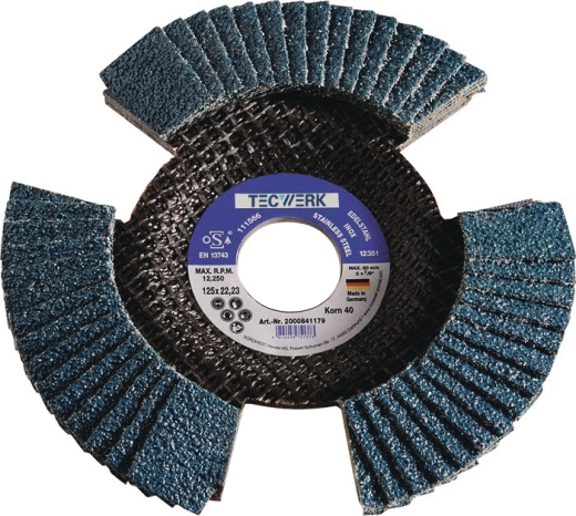 Fächerscheibe D.125mm K.80 kon.INOX/Stahl ZK TECWERK | 10 Stück