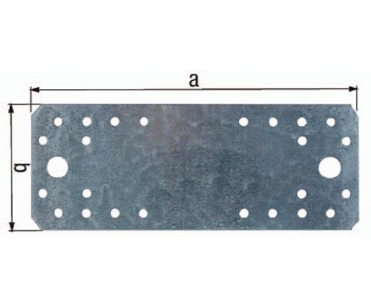 Flachverb. EN 14545:29-2 L.60mm B.40mm S.2mm STA sdmverz. Anz. Löcher 6 GAH | 25 Stück