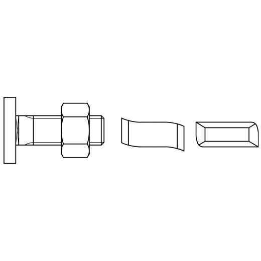 Halfenschrauben | Typ 28/15 | Stahl 4.6 | M 8 x 25 | galv. verzinkt | 100 Stück