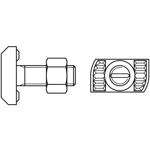 Halfenschrauben | HZS 38/23 | Stahl 8.8 | M 16 x 80 | galv. verzinkt | 25 Stück