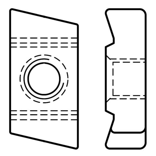 Hakenkopf  Gewindeplatte | Typ 40/22 | M 6 | galv. verzinkt | 100 Stück