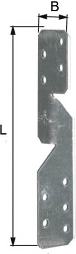 Sparrenpfettenanker links/rechts, | Stahl sdmverz., 210 x 33 x 2 mm | - 50 Stück