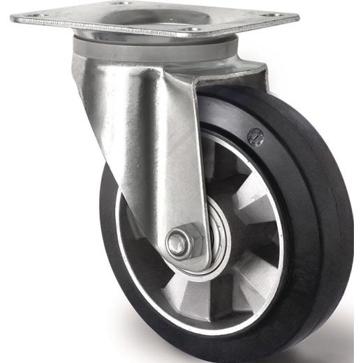 Schwerlastlenkrolle D.160mm Trgf.400kg Lenkrolle Elastikgummi 135mm