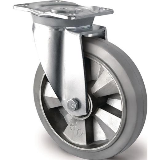 Schwerlastlenkrolle D.125mm Trgf.300kg Lenkrolle Elastikgummi