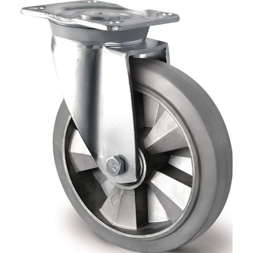 Schwerlastlenkrolle D.160mm Trgf.400kg Lenkrolle Elastikgummi