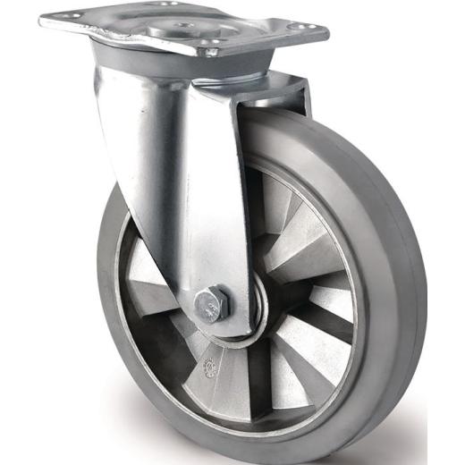 Schwerlastlenkrolle D.200mm Trgf.500kg Lenkrolle Elastikgummi