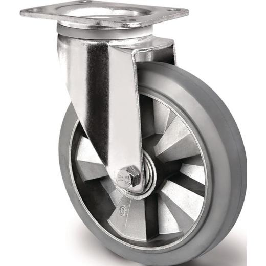 Schwerlastlenkrolle D.250mm Trgf.500kg Lenkrolle Elastikgummi