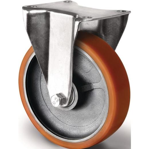 Schwerlastbockrolle D.160mm Trgf.800kg Bockrolle Guß-PU 135mm 110mm TECWERK