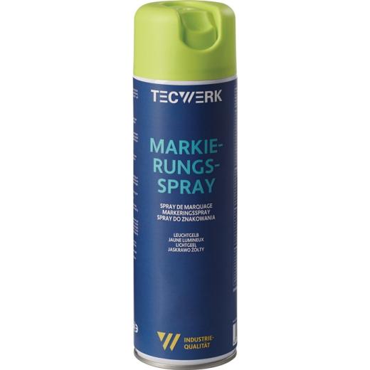 Markierungsspray leuchtgelb 500 ml Spraydose TECWERK CHEMICALS | 12 Stück