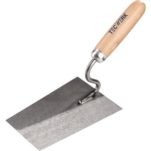 Maurerkelle L.160mm B.110mm m.Buchenholzheft,S-Hals rostfr.VA TECWERK | 20 Stück