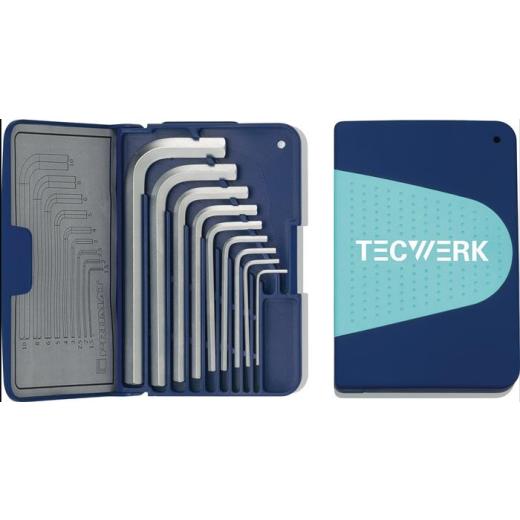 Winkelschraubendrehersatz 9-tlg.Klappkassette SW 1,5-10mm kurz S2-Stahl TECWERK