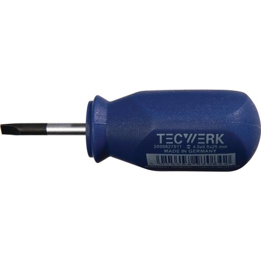 Schraubendreher Schneiden-B.4mm Klingen-L.25mm 1K-Griff Rundkl.TECWERK