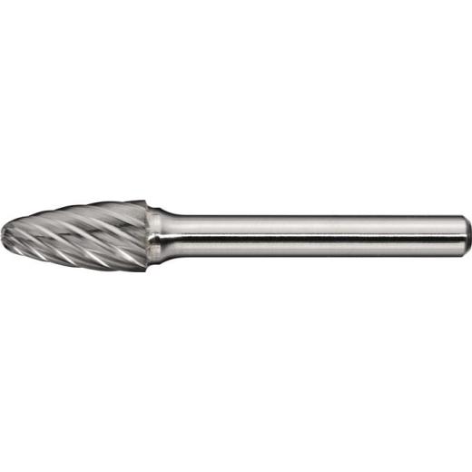Frässtift RBF INOX Ø 8 mm Kopf-L.18 mm Schaft-Ø 6 mm HM Verz.Normal,fein TECWERK
