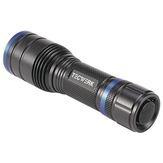 LED-Taschenlampe 150-500 lm 3xAAA 100/170m schwarz TECWERK