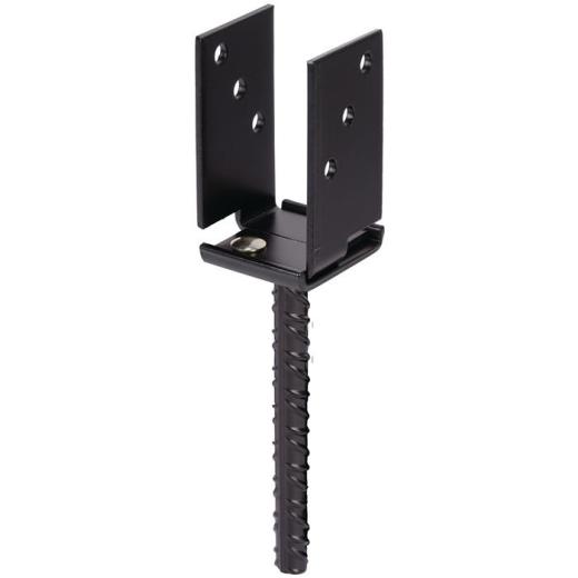 U-Pfostenträger 71x110x200x70xmm verzinkt,schwarz ku.-besch.z.Bet.GAH | 4 Stück