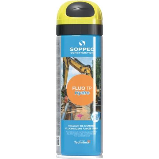 Baustellenmarkierspray Fluo TP Hydro neongelb 500ml Spraydose SOPPEC | 12 Stück
