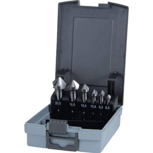 Kegelsenkersatz DIN 335C 90Grad 6,3-20,5mm HM 6-tlg.Ku.-Kass.RUKO