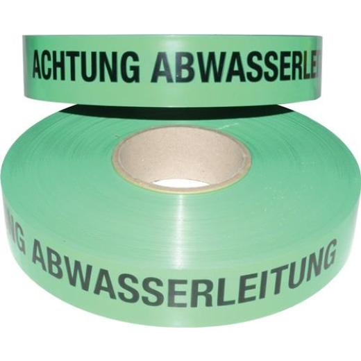 Trassenwarnband Aufdruck Achtung Abwasserleitung B.40mm L.250m grün
