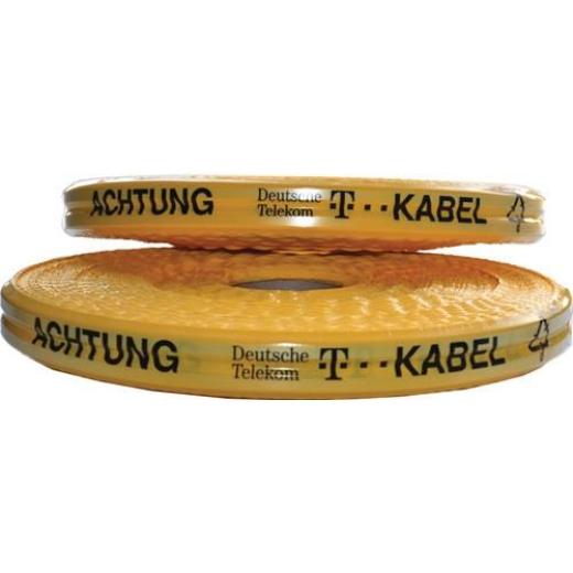 Trassenwarnband Aufdruck Achtung D.Telekom Kab.B.50mm L.250m gelb
