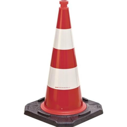 Leitkegel TL H.750mm BAST geprüft,2 Streifen G.5,80 kg,45x45cm