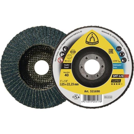 Fächerscheibe SMT 626 Supra D.180mm K.60 6Grad kon.INOX ZK KLINGSPOR | 10 Stück