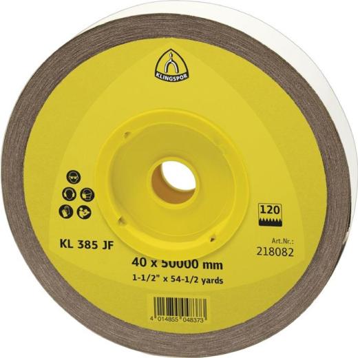 Schleifgeweberolle KL 385 JF 40mm K.120 f.Metall Korund KLINGSPOR