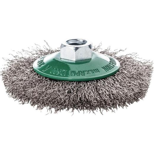 Kegelbürste D.100mm Drahtstärke 0,30mm VA gewellt 10mm 15000min-¹ 1 LESSMANN