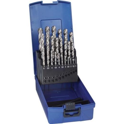 Spiralbohrersatz DIN 338 Typ W D.1-13x0,5mm HSS 25tlg.Ku.-Kass.PROMAT