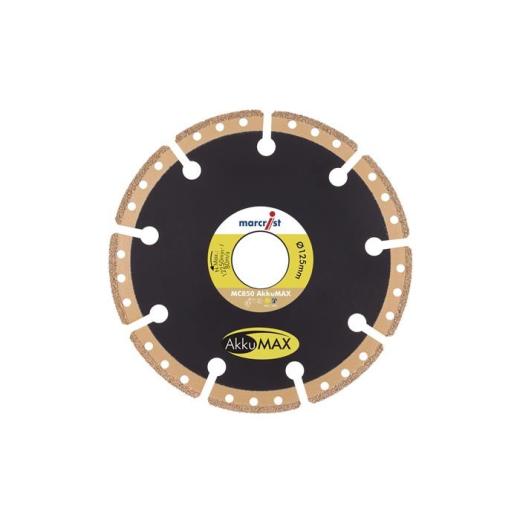 Diamanttrennscheibe MC850 AkkuMAX D.125mm Bohr.22,23mm Seg.-H.2,5mm Seg.-S.1,9mm