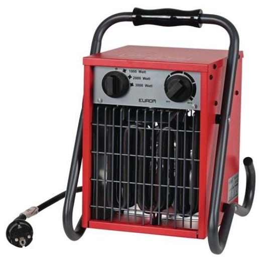 Elektroheizer 308,88 m³/h 1000/2000/3000 W 16 A EUROM