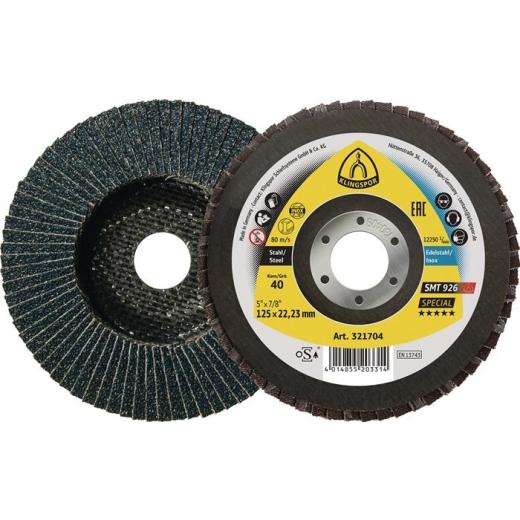 Fächerscheibe SMT 926 Special D.115mm K.40 6Grad gewölbt INOX,STA ZK KLINGSPOR | 10 Stück